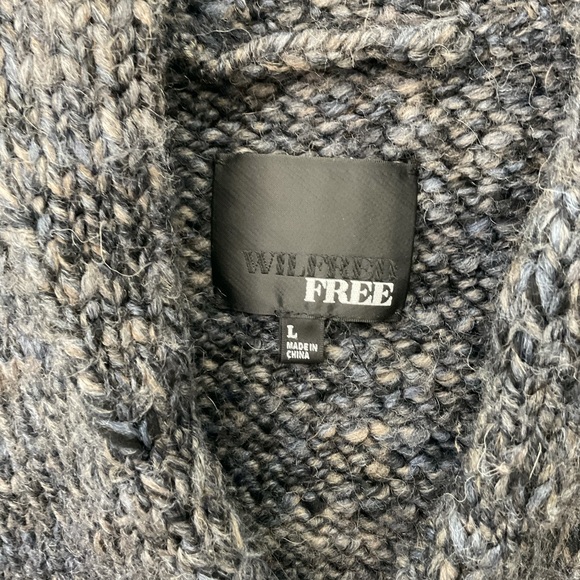 Wilfred free long hooded cardigan zip up sweater gray thick - Picture 4 of 4